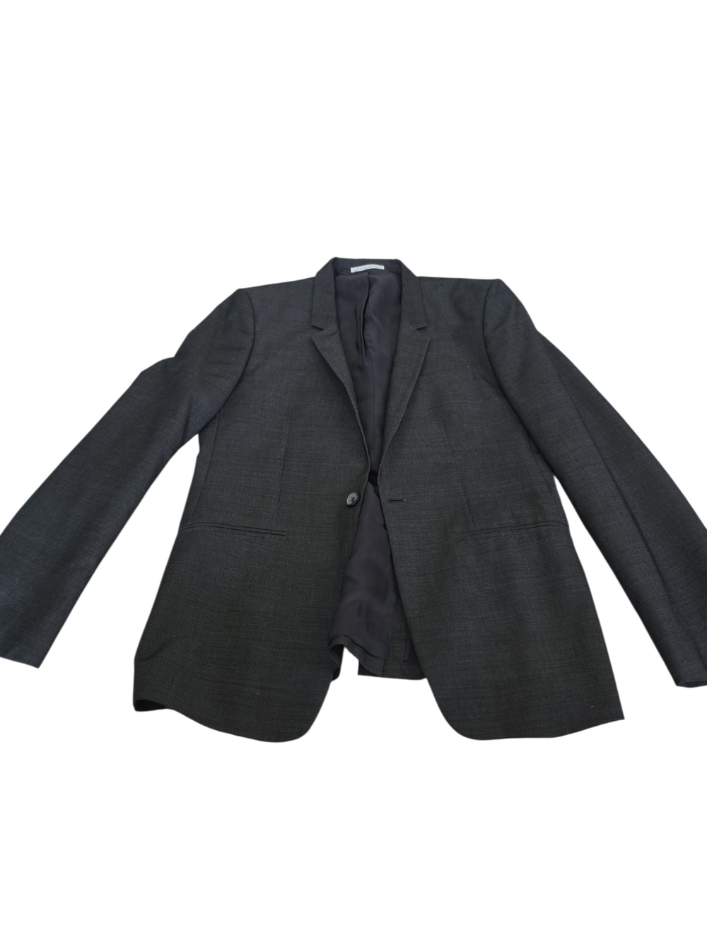 Zara Man Charcoal Gray Single-Breasted Blazer 38R